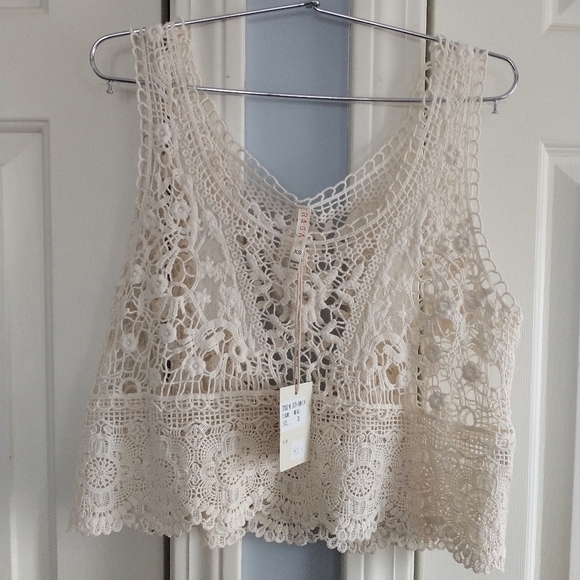 RAGA Beige Crochet Top XS - Picture 10 of 14